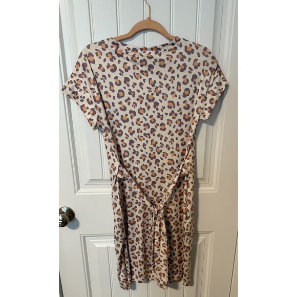 NWT Merokeety Size Small Cheetah Print Tie Back Knee Length Dress Soft - Picture 2 of 4
